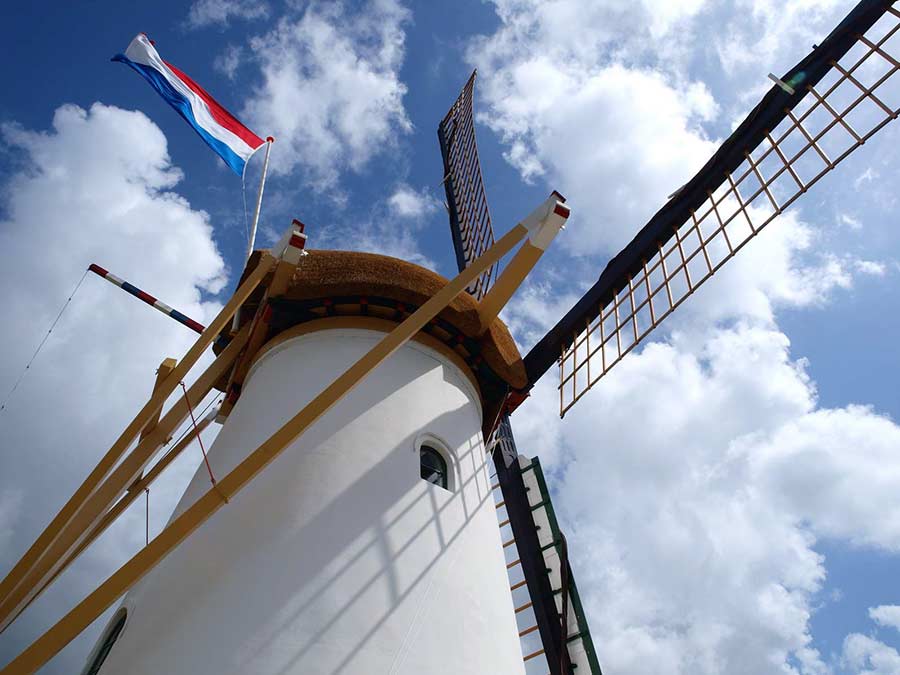 Molens bij de Kinderdijk - dichter bij de polder.