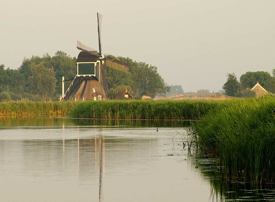 Molens bij de Kinderdijk - dichter bij de polder.